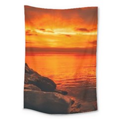 Alabama Sunset Dusk Boat Fishing Large Tapestry by BangZart