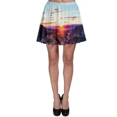 Iceland Landscape Mountains Stream Skater Skirt by BangZart