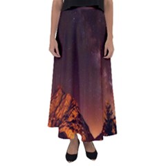 Italy Night Evening Stars Flared Maxi Skirt by BangZart