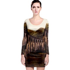 Viaduct Structure Landmark Historic Long Sleeve Bodycon Dress by BangZart