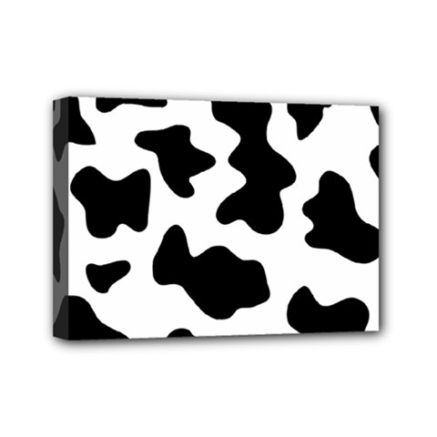 Animal Print Black And White Black Mini Canvas 7  X 5 