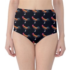 Background Pattern Chicken Fowl High-waist Bikini Bottoms by BangZart