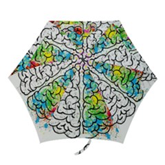 Brain Mind Psychology Idea Hearts Mini Folding Umbrellas by BangZart