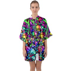 Network Nerves Nervous System Line Quarter Sleeve Kimono Robe by BangZart