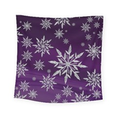 Christmas Star Ice Crystal Purple Background Square Tapestry (small) by BangZart