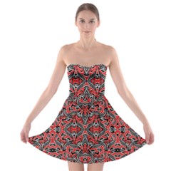 Exotic Intricate Modern Pattern Strapless Bra Top Dress by dflcprints