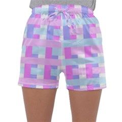 Gingham Nursery Baby Blue Pink Sleepwear Shorts by BangZart