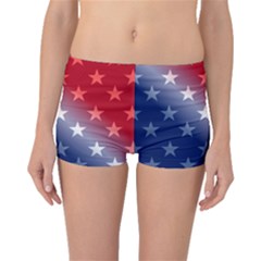 America Patriotic Red White Blue Boyleg Bikini Bottoms by BangZart