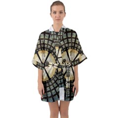 Stained Glass Colorful Glass Quarter Sleeve Kimono Robe by BangZart