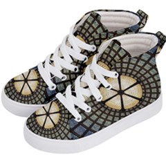 Stained Glass Colorful Glass Kid s Hi-top Skate Sneakers by BangZart