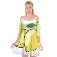 Lemon Fruit Green Yellow Citrus Cutout Spaghetti Strap Chiffon Dress by BangZart