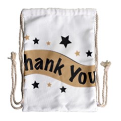 Thank You Lettering Thank You Ornament Banner Drawstring Bag (large)