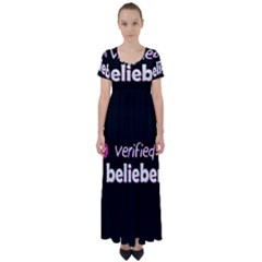 Verified Belieber High Waist Short Sleeve Maxi Dress by Valentinaart