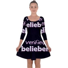 Verified Belieber Quarter Sleeve Skater Dress by Valentinaart