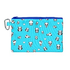 Panda Pattern Canvas Cosmetic Bag (large) by Valentinaart