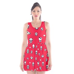 Panda Pattern Scoop Neck Skater Dress by Valentinaart