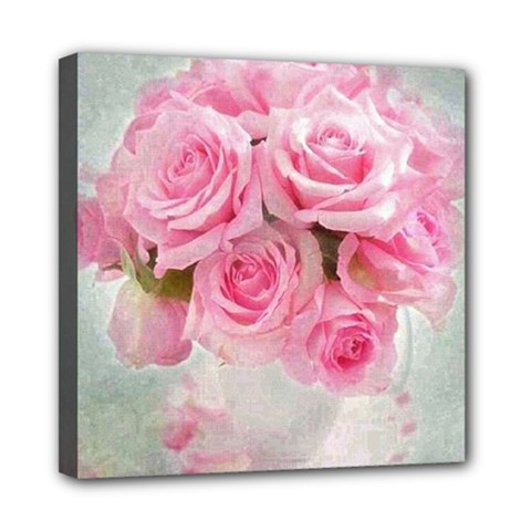Pink Roses Mini Canvas 8  X 8  by NouveauDesign
