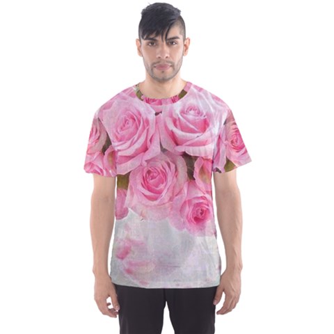 Pink Roses Men s Sports Mesh Tee by NouveauDesign