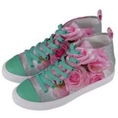 Pink Roses Women s Mid-top Canvas Sneakers by NouveauDesign