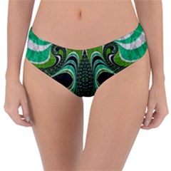 Fractal Art Green Pattern Design Reversible Classic Bikini Bottoms