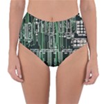 Printed Circuit Board Circuits Reversible High-Waist Bikini Bottoms