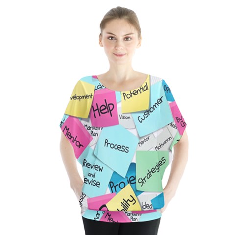 Stickies Post It List Business Blouse by Celenk