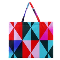 Geometric Pattern Zipper Large Tote Bag by Celenk