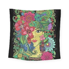 Mandala Figure Nature Girl Square Tapestry (small) by Celenk