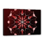 Mandala Red Bright Kaleidoscope Canvas 18  x 12 