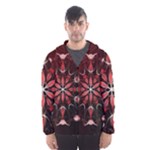 Mandala Red Bright Kaleidoscope Hooded Wind Breaker (Men)