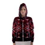Mandala Red Bright Kaleidoscope Hooded Wind Breaker (Women)