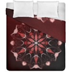 Mandala Red Bright Kaleidoscope Duvet Cover Double Side (California King Size)