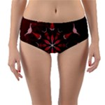 Mandala Red Bright Kaleidoscope Reversible Mid-Waist Bikini Bottoms