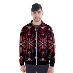 Mandala Red Bright Kaleidoscope Wind Breaker (men) by Celenk