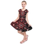 Mandala Red Bright Kaleidoscope Kids  Short Sleeve Dress