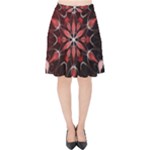 Mandala Red Bright Kaleidoscope Velvet High Waist Skirt