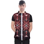 Mandala Red Bright Kaleidoscope Men s Puffer Vest