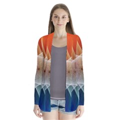 Abstract Star Pattern Structure Drape Collar Cardigan by Celenk