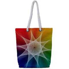 Abstract Star Pattern Structure Full Print Rope Handle Tote (small)