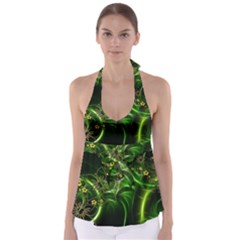 Flora Entwine Fractals Flowers Babydoll Tankini Top by Celenk