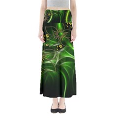 Flora Entwine Fractals Flowers Full Length Maxi Skirt by Celenk