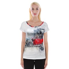 Car Old Car Art Abstract Cap Sleeve Tops by Celenk