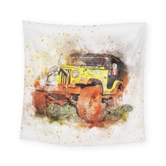 Car Old Car Fart Abstract Square Tapestry (small) by Celenk