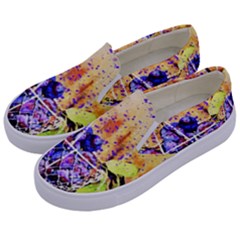 Fruit Plums Art Abstract Nature Kids  Canvas Slip Ons by Celenk