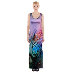 Lizard Reptile Art Abstract Animal Maxi Thigh Split Dress by Celenk