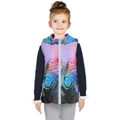 Lizard Reptile Art Abstract Animal Kid s Puffer Vest by Celenk