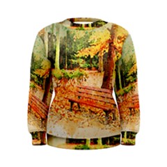 Tree Park Bench Art Abstract Women s Sweatshirt by Celenk