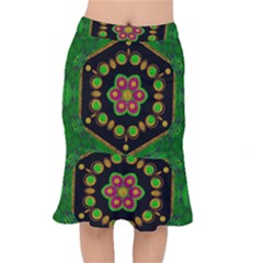 Magic Of Life A Orchid Mandala So Bright Mermaid Skirt by pepitasart