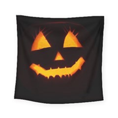 Pumpkin Helloween Face Autumn Square Tapestry (small) by Celenk