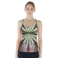 Fractal Floral Fantasy Flower Racer Back Sports Top by Celenk